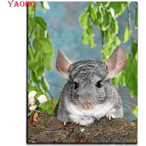 5d Diy Diamond Painting Chinchilla lanigera Molina Handcraft Diamond Embroidery Diamond Mosaic Resin Round Square Drill