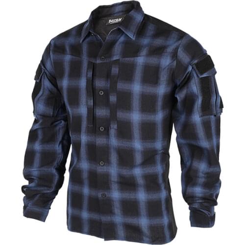 Bacraft TRN Tactical Plaid Shirt Long Sleeve Breathable Tactical Combat Commuting Shirt for Spring and Autumn
