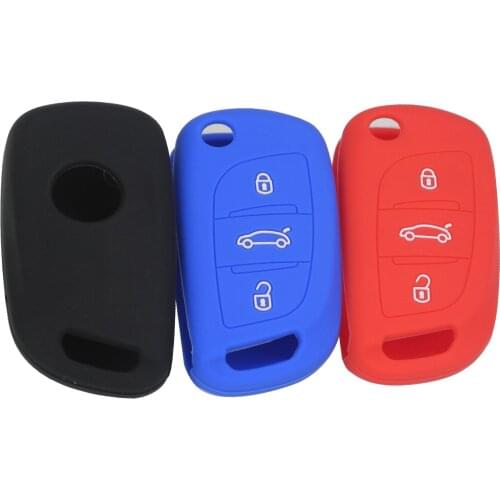 Bilchave 10pcs Silicone Car Key Case Cover For Citroen C2 C3 C4 C5 C4L DS3 DS4 DS5 DS6 Remote 3 Buttons Key Fob Shell Protector