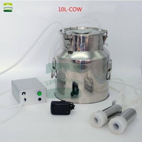 COW 10L/15L Electric Milking Machine Stainless Steel Bucket For Farm Pasture Cow Stainless Steel Bucket Vacuum pulsation Milker