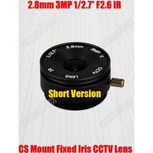 Economical 3MP 1/2.7" 2.8mm F2.6 CS Mount Interface Fixed Iris CCTV Lens for 960P 1080P 3 Megapixel Analog IP Box Body Camera