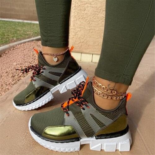 Women Sneakers 2020 Woman Mesh Breathable Tennis Shoes Womens Thick Soles Vulcanized Big Size Chunky Shoes Female Drop Shipping