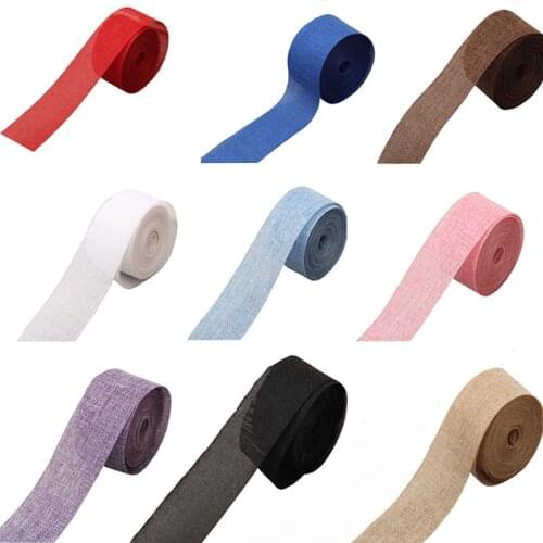 10Meter/lot 5cm Burlap Hessian Ribbons Jute Rolls Lace rustic Ribbon for DIY Vintage wedding Decoration gift wrap Ornament Party