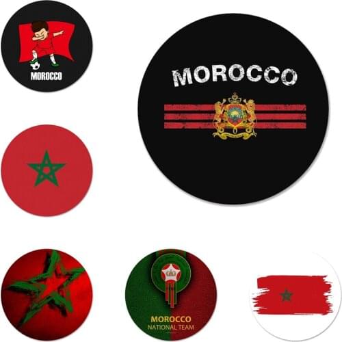 Morocco Soccer football flag Icons Pins Badge Decoration Brooches Metal Badges For Backpack Decoration