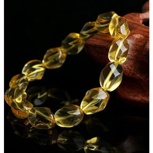 Fashion Charm Natural Yellow Crystal Satand Bracelet Hand String For Women Gifts Jewelry 2017
