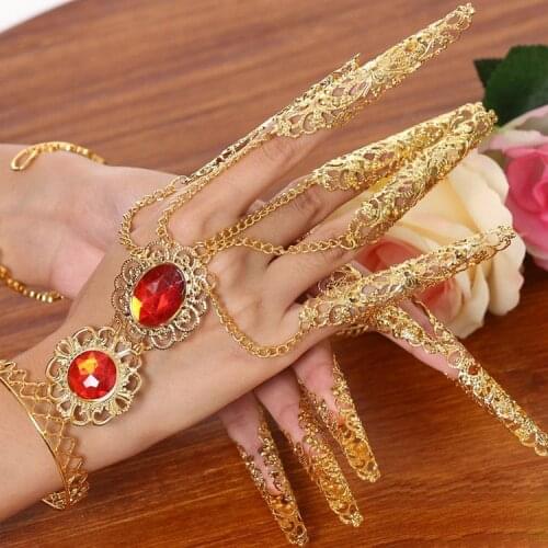 Fashion India Thailand stage performance Belly Dance Jewelry Indian Dance Bracelet Nail Set Thousand Hands Guanyin Jewelry