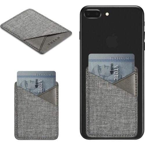 MUXMA High Quality Canvas Fashion Mobile Phone ID Card Holder Back Card Sticker Wallet Credit Pocket Adhesive Sticker