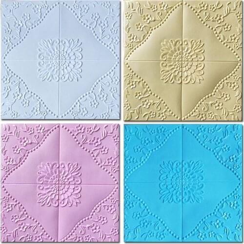 3D Foam Wall Sticker Roof Panels Self-adhesive Ceiling Wallpaper Waterproof DIY Room Office Decoration Home Decor TV Background