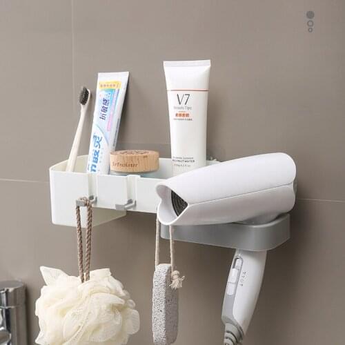 Wall-mounted Hair Dryer Rack Organizer For Bathroom Shelf Foldable Container For Small Items Household Bathroom Accessories