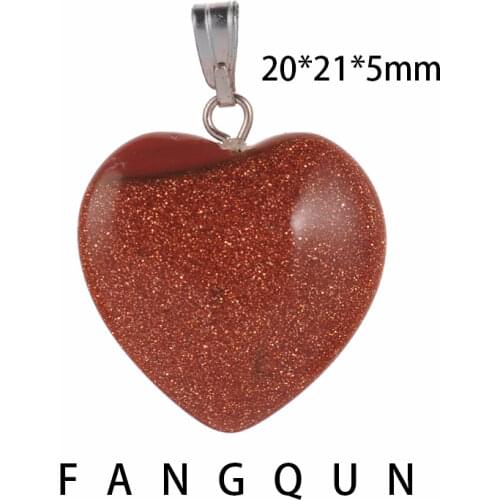 New Natural Love Heart Pendant Chakra Quartz Gem Stone pendulum Pendant DIY Necklace Charm Healing Reiki Beads For Women Jewelry