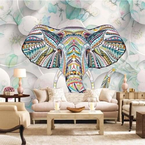 Wallpapers Youman Custom 3d Stereoscopic Wallpaper Elephant Head Wall Paper for Kids Room Thicken Restaurant Study TV Background