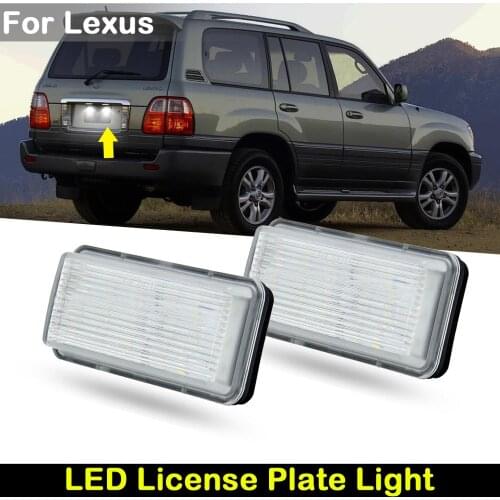 For Lexus LX470 GX470 LX570 Car Rear White LED License Plate Light Number Plate Lamp