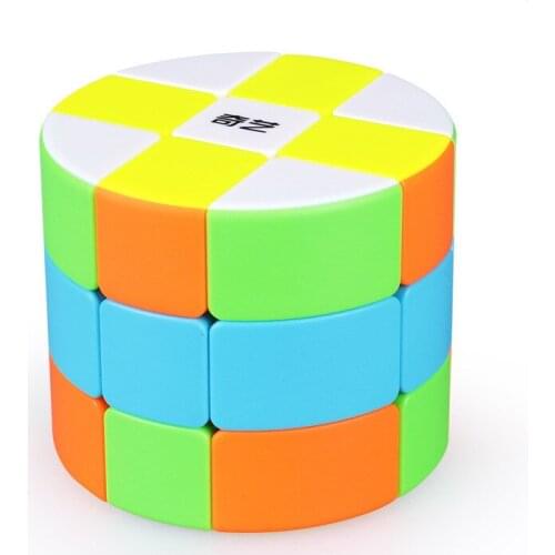 Qiyi 3x3 cylinder magic cube Stickerless Professional Speed magic Cube Childrens Educational Toy magic Cube Adult Gift