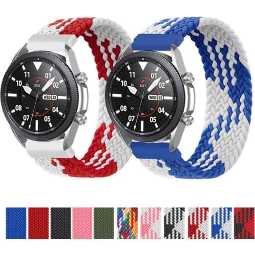 JKER 20 22mm Braided Solo Loop Band for Samsung Galaxy watch 3 46mm 42mm active 2 40mm 44mm Gear S3 bracelet Huawei GT2 Pro Band