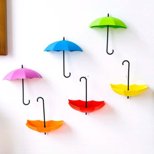 50 bags Umbrella Hook Self Adhesive Hook Wall Door Clothing Hanger Keys Sundry Hanging Hooks Bathroom Kitchen Sticky Holder
