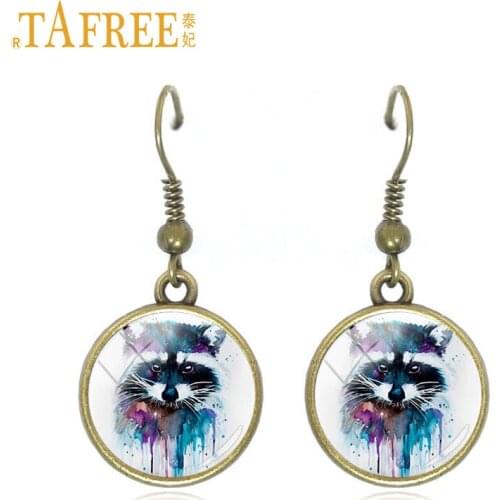 TAFREE Oil Bear Drop Earrings variety animals dangle earrings rabbit pug wolf panda totoro turtles hedgehog charm jewelry A527
