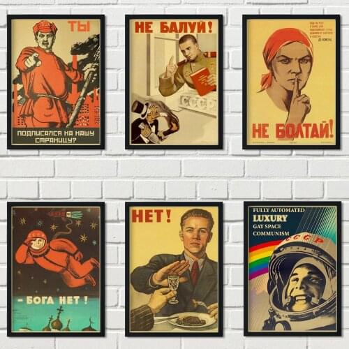 Vintage Style Stalin Soviet CCCP Canvas Painting Poster Prints Wall Art Retro Picture Family Room Living Room Home Decor Cuadros