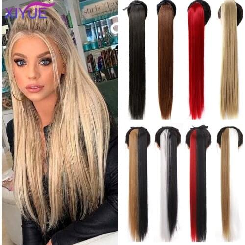 85CM Super Long Synthetic Pony Tail Hair Fiber Heat-Resistant Straight Hair With Ponytail Hair Extended Black Brown Headwear