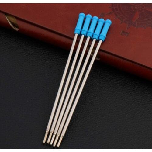 Free shipping 10pc metal stytle Blue Ballpoint pen Refills