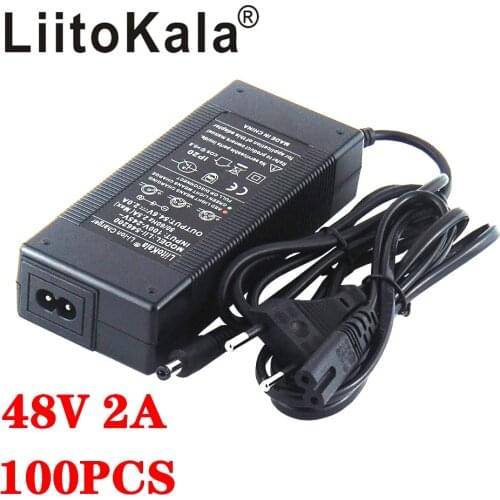 100pcs LiitoKala 48V 2A charger 13S 18650 battery pack charger 54.6v 2a constant current constant pressure is full of self-stop