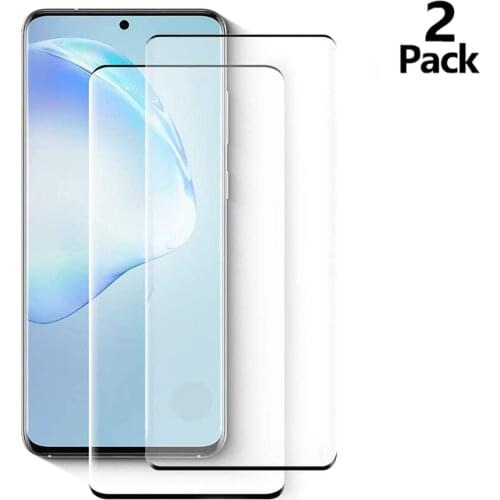 2-PACK Fingerprint Unlock Tempered Glass Full Coverage Film Shield Screen Protector for SAMSUNG GALAXY S20/S20 PLUS/S20 Ultra