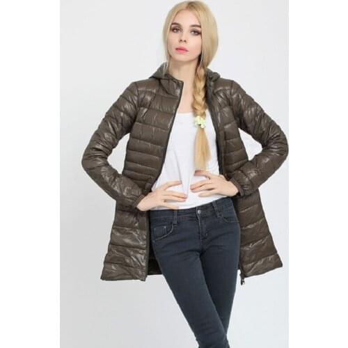 Winter Ultra Light Down Jacket Woman Hooded Duck Down Feather Warm Slim long Coat Female Parkas Plus Size 6XL 7XL Outwear