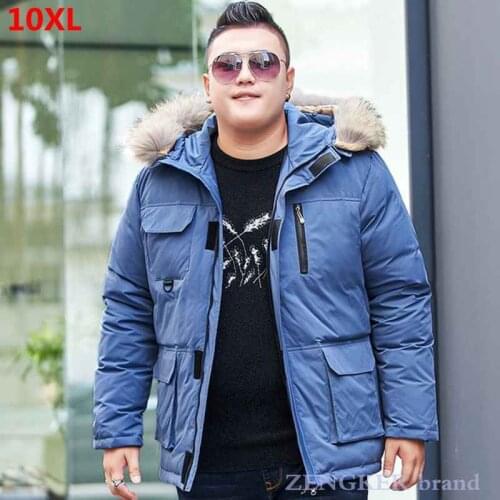 Winter plus size down jacket men blue young students winter short mens tooling oversized jacket outerwear 10XL 9XL 8XL coat