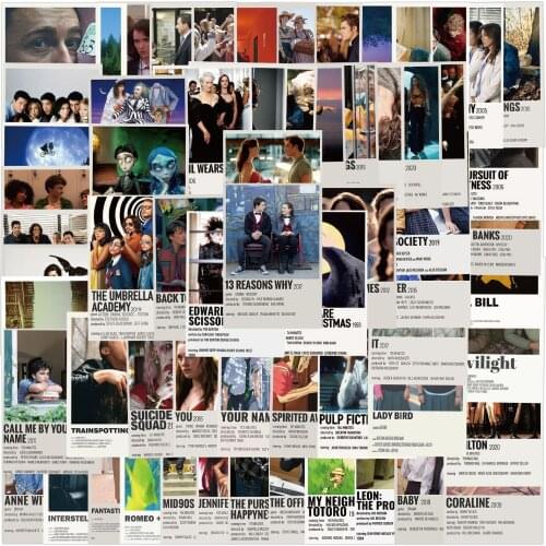 10/64 PCS Movie Poster Show Sticker Toys Funny Girl Cute Kawaii Children Boy Water Cup TV Laptop Guitar Skateboard Helmet DIY