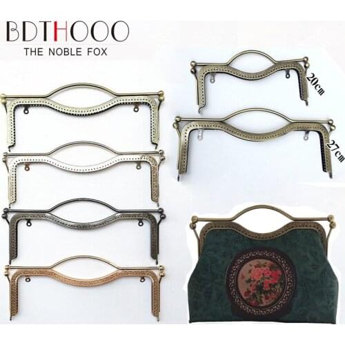 10pcs 27/20.5cm Lips Metal Purse Frame Handle Kiss Clasp Lock for Women Clutch Handbag Hardware Antique Bronze Bag Accessories
