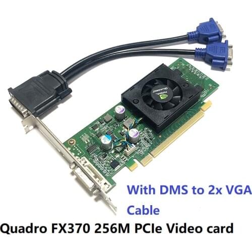 100% Work Original nVidia Quadro FX370 LP 256M PCI-E DMS 59 Professional Graphic Card Warranty 1years FX 370 Video card
