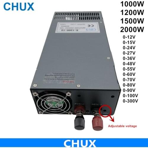 1000W 1200W 1500W 2000W Switching Power Supply AcDc Power Supply For Cnc Cctv Led Light 12V 24V 36V 48V 55V 110V Power supply
