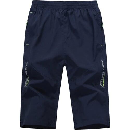 2019 Casual Mens Pants Outdoor Fast-drying Slim Recreational Sports Capri Pants Beach Trousers High Quality and Comfortable