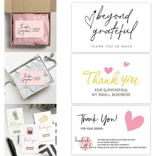 30Pcs "Thank You For Your Order" Cards Beyond Grateful Labels Package Gifts Inserts Gorgeous Appreciate For Wholesaler Retails