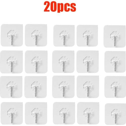5/10/20pcs Strong Transparent Suction Cup Sucker Wall Hooks Hangers For Kitchen Bathroom Stainless Steel Vacuum Sucker 6cm*6cm
