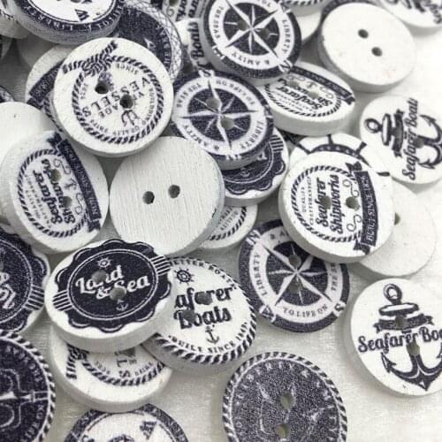 50pcs 15mm Wood Buttons Sewing Mix Lots WB380