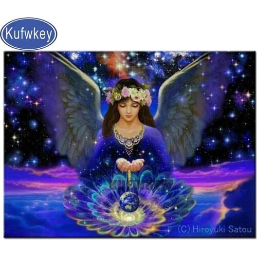 5d diy puzzle Star Angel girl cross stitch diamond embroidery sale flower Earth diamond painting full square round drill mosaic