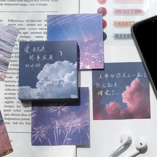 90pcs/lot INS Style Bullet Journaling Accessories Memo Pads Love Peace Aestheticism Sky Romantic Loose Leaf Memo Pads Minimalist