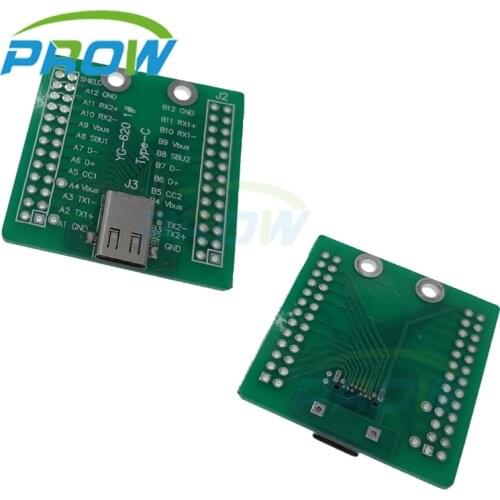 Prow adapter USB3.1 TYPE-C to DIP PCB connector pinboard test board solder female typec TYPE C 12p 24p USB 3.1 24pin A