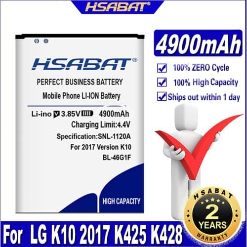 HSABAT 4900mAh BL-46G1F Battery for LG K10 2017 K425 K428 K430H K20 Plus TP260
