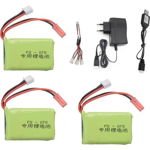 7.4v 1500mah Lipo Battery +Charger Set for Flysky FS-GT5 MC6C/MCE7 2.4G 6CH Transmitter 2s 7.4v Battery For RC Car Boat Parts