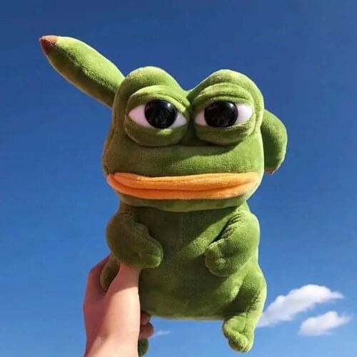 Anime Kawaii Stuffed Toys For Children Cosplay Spoof Sad Frog Pepe Keychain Cute Room Decor Plush Dolls