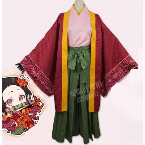 Anime Kimetsu no Yaiba Kamado Nezuko Cosplay Costume Demon Slayer Kimono Women Outfits Halloween Carnival Uniforms Custom Made