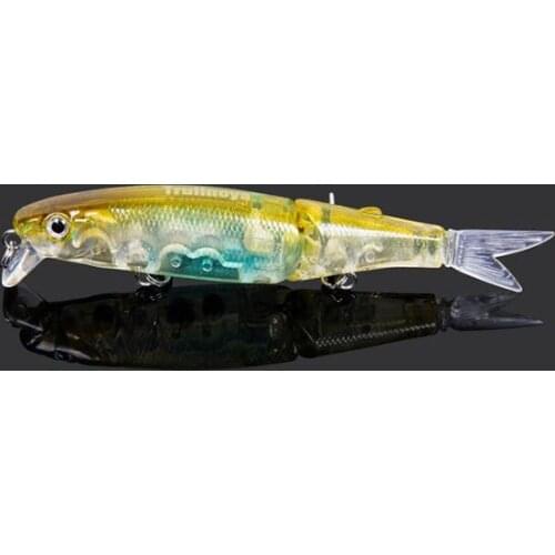 1Pcs Trulinoya Two Segements Hard Laser Minnow With Soft Tail Bionic Fish Water Depth Wobbler Bait 8.8cm 7.2g Fishing Lures