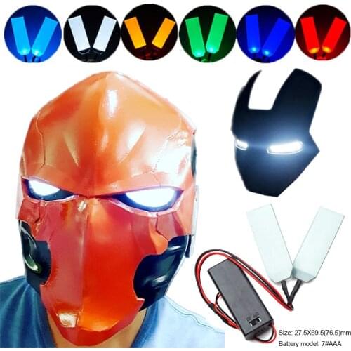 27.5X69.5(76.5)MM DIY LED Light Eyes Kits For Halloween Helmet Eye Light Mask Cosplay Accessories AAA Battery