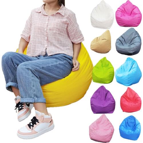 Bean Bag Cover Without Filler Solid Color Soft Cozy Lazy Sofa Chair Beanbag Slipcover Sack for Adults and Children 75*95cm