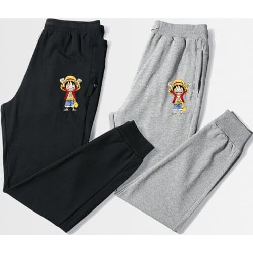 Kids cotton trousers boys spring and autumn sweatpants One Piece & Luffy Anime clothes 3-14T boys casual long pants