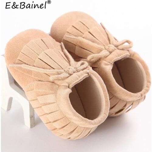 E&Bainel Baby Boy Girl Shoes First Walkers Newborn Toddler Shoes Girl Fringe Soft Anti-slip Baby Moccasins Prewalker Crib Shoes