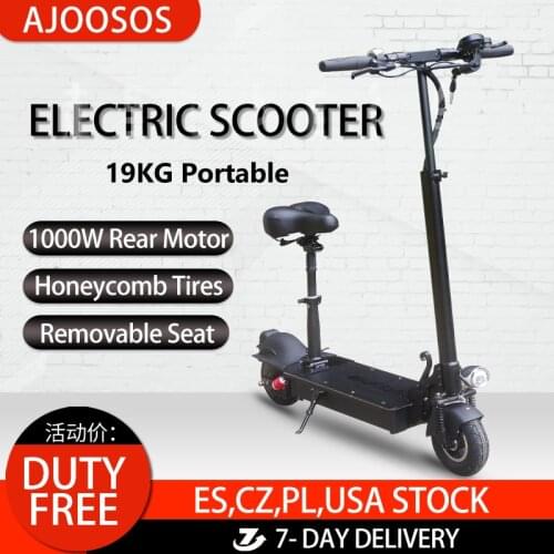 EU Stock Electric Scooter 19kg Portable E-scooter Foldable 1000W Motor Power with 18AH 48V Battery 8 inch Tire Unisex 2 Wheel