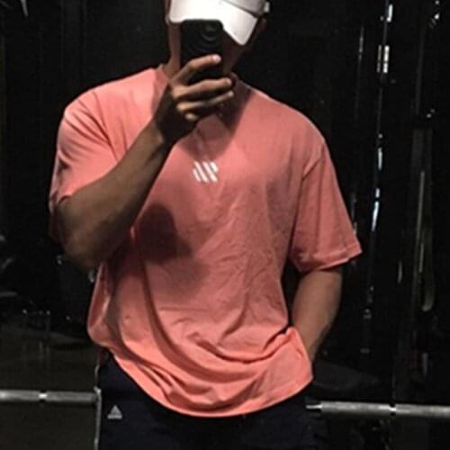 New T-shirt Men Cotton Tops Summer Gyms Fitness Bodybuilding Short Sleeve tShirts Male Fashion Casual Workout Tee Brand Clothing