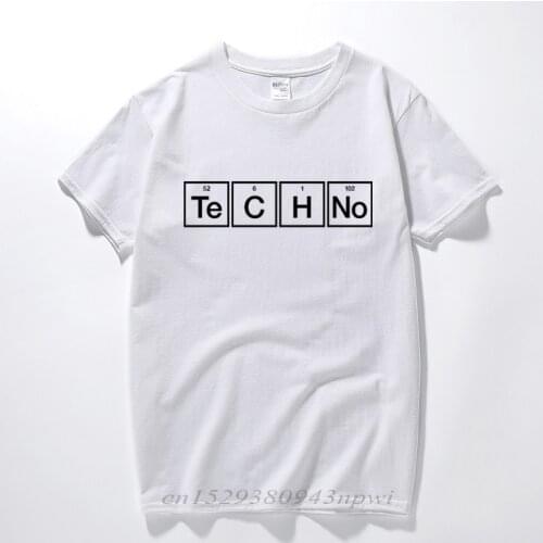Techno Slogan Print T-shirt Periodic Table Graphic Design Music Tee House Top Summer Fashion Streetwear Camiseta Masculina